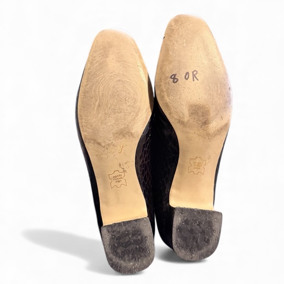 Vintage Shelby Brown Snakeskin Leather Block Pumps Women's Size 8 - Picture 5 of 11